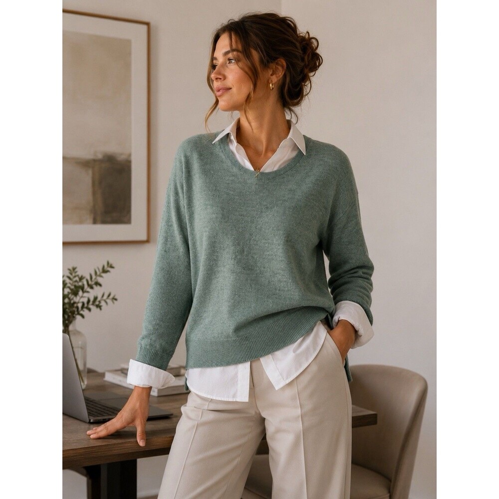 Madewell 100% Merino Wool Lightweight Sweater Women’s XS Sage Green Soft Luxury - Picture 11 of 11